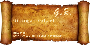 Gilinger Roland névjegykártya